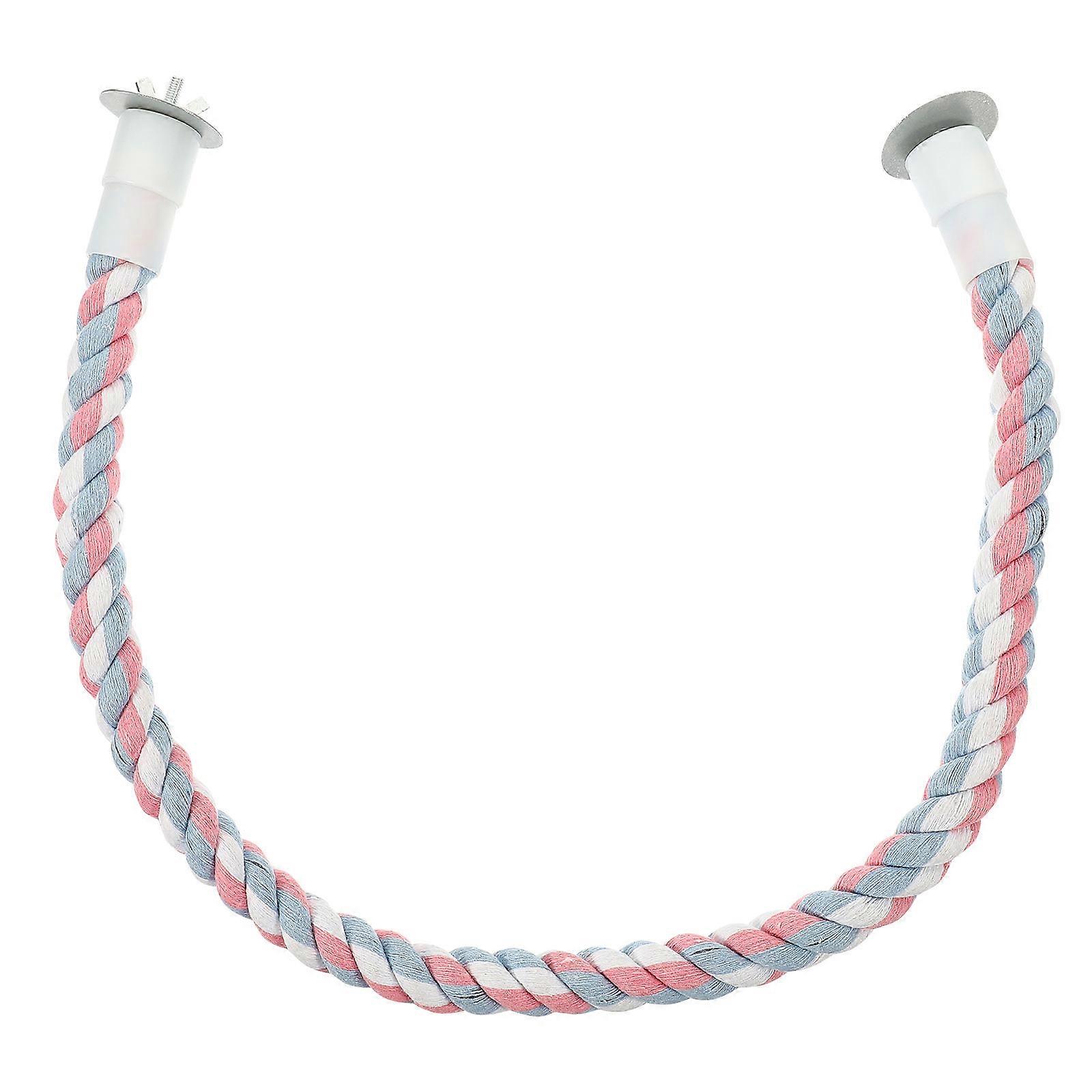 Cotton Rope Perch for Parrot Cages with Metal Screw Ends – Strong, Flexible Bird Rope for Climbing and Chewing, Suitable for Budgies, Cockatiels,