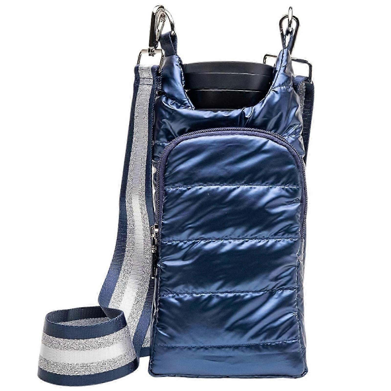 Crossbody Vattenflaskhållare med rem, Vattenflaskhylsa Pufferväska Vattenflaskhållare med rem Vattenflaskrem