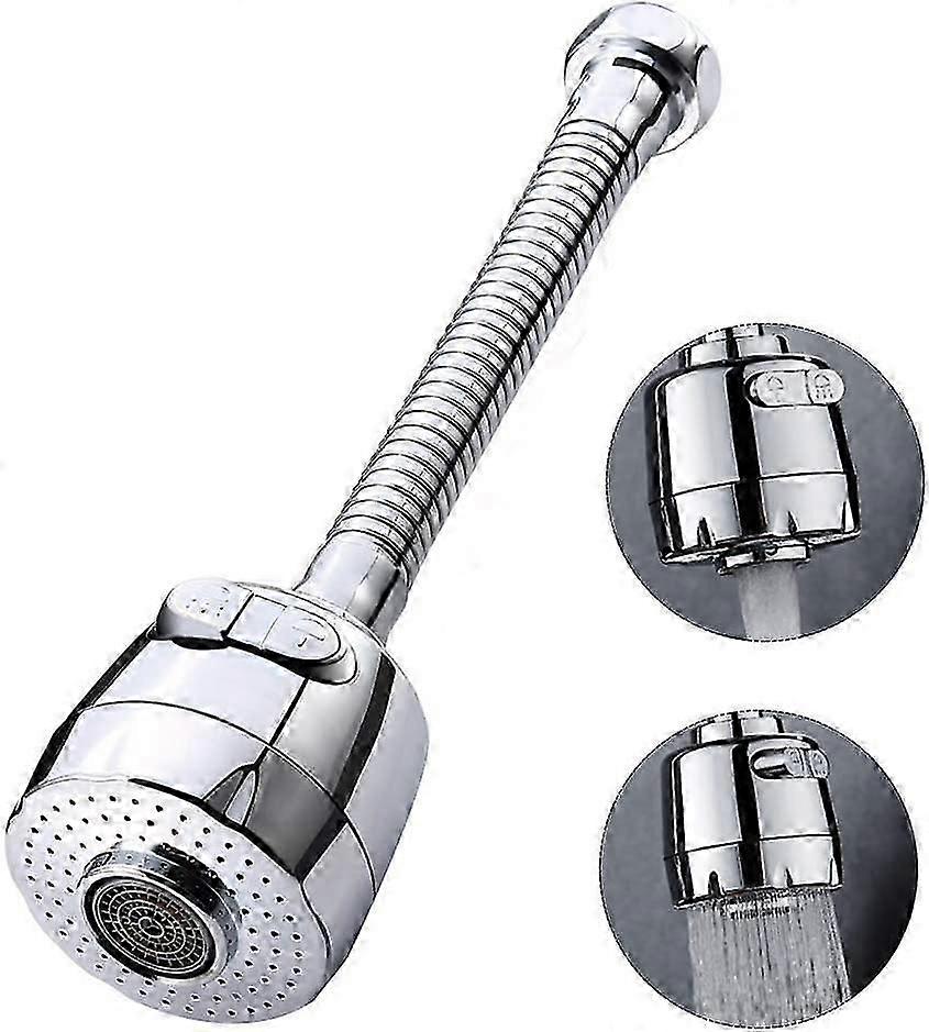 360 Degree Swivel Faucet Aerator,2 Modes Adjustable Shower Head Filter Sprayer(Long)