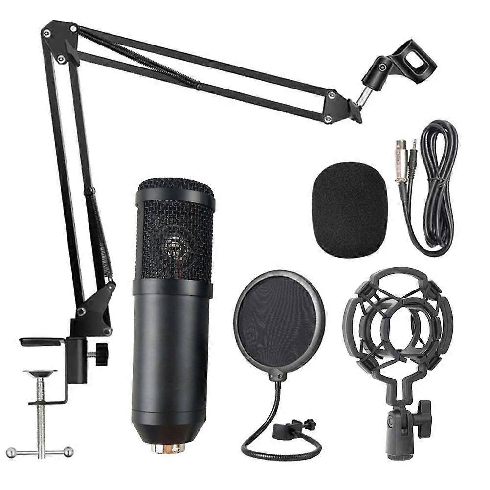 Black Aluminum Alloy USB Condenser Microphone for Computer Use with Cardioid Pickup and Pro Audio Performance