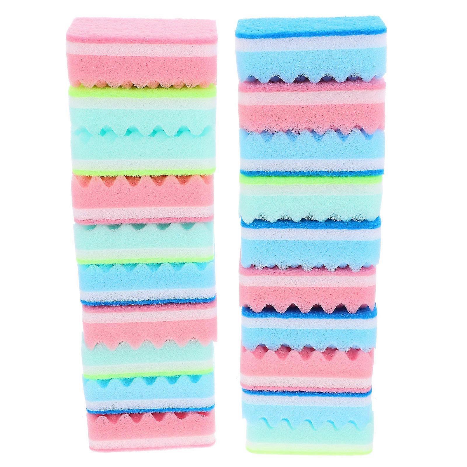 20pcs Mixed Color Reusable Kitchen Scrub Pads for Effortless Dish and Kitchenware Cleaning – Lightweight and Convenient Cleaning Tools