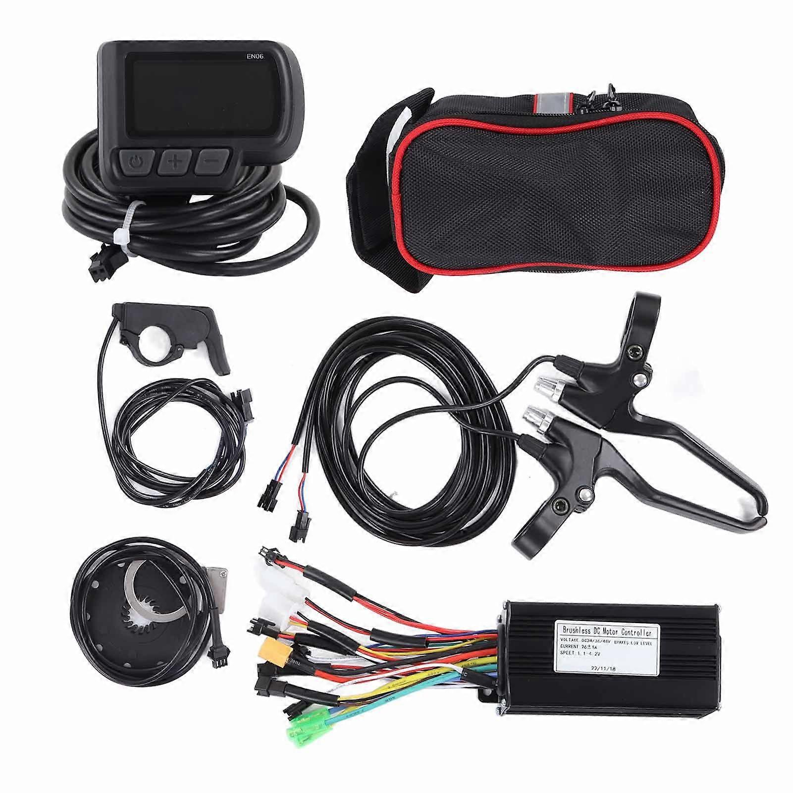 Bike Lithium Conversion Kit with 26A 3 Mode Controller EN06 Panel Brake Grip Thumb Throttle PAS Line for DIY YMQX)