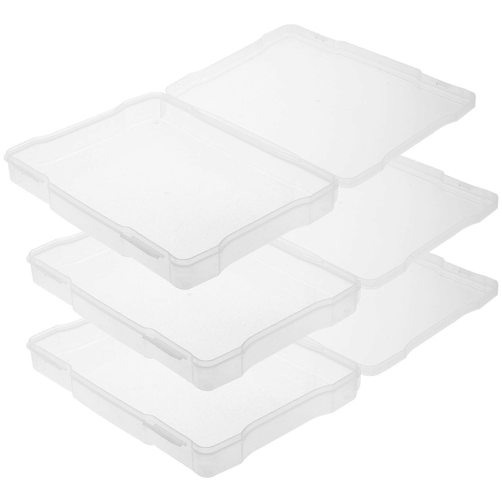3pcs Transparent Plastic Photo Storage Containers Versatile Organizer Boxes for Postcards, Jewelry, Crafts & Small Accessories Ideal for Desk &