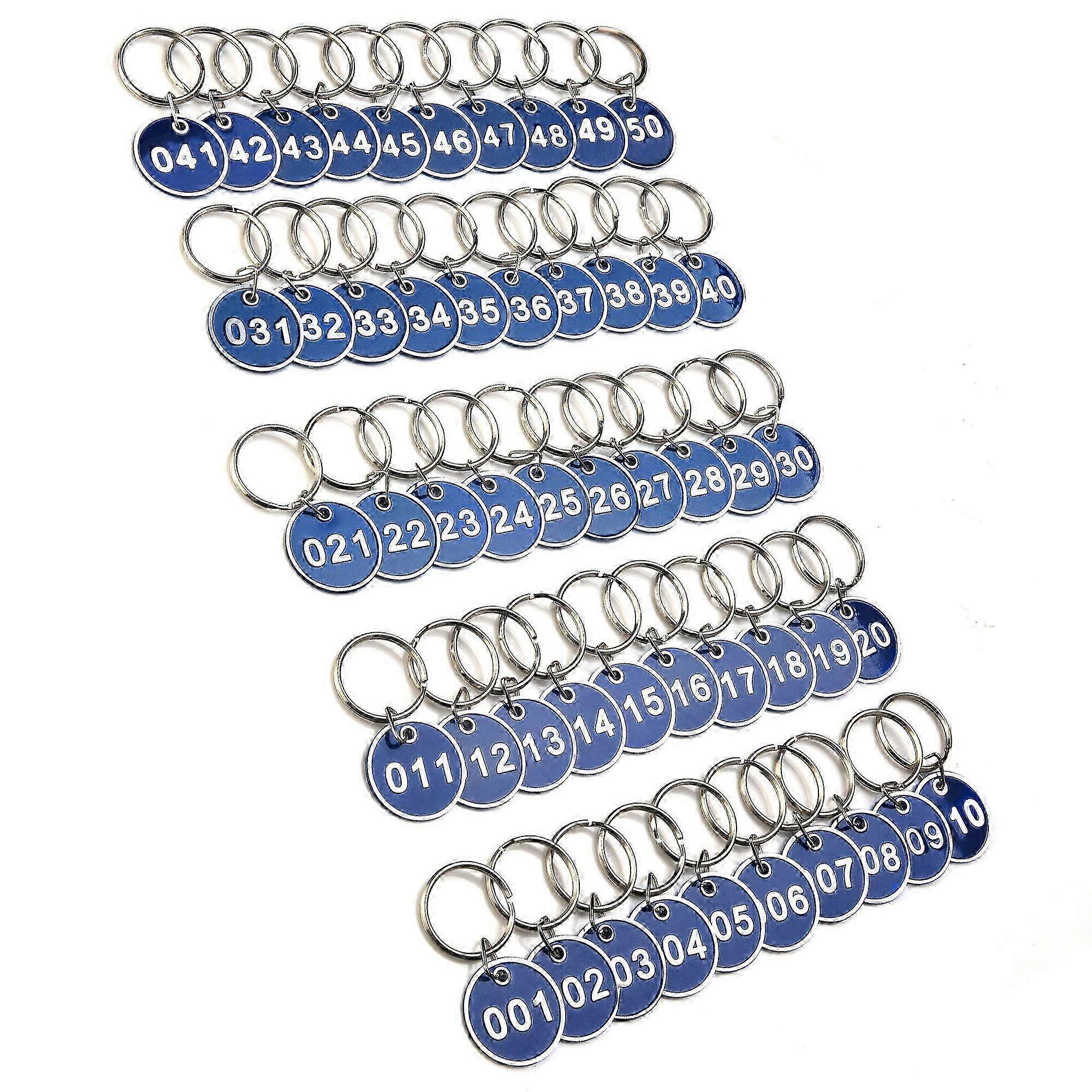 1-100 Numbers Key Chain Numbers Tags Locker Gym Key Rings Engraved Number With Key Rings Key Ring Aluminum Numbers Tag