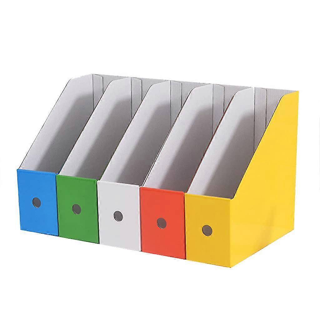5 pieces of paper cardboard file magazine holder colorful desk storage organizer rack corrugated paper Ref: 3295