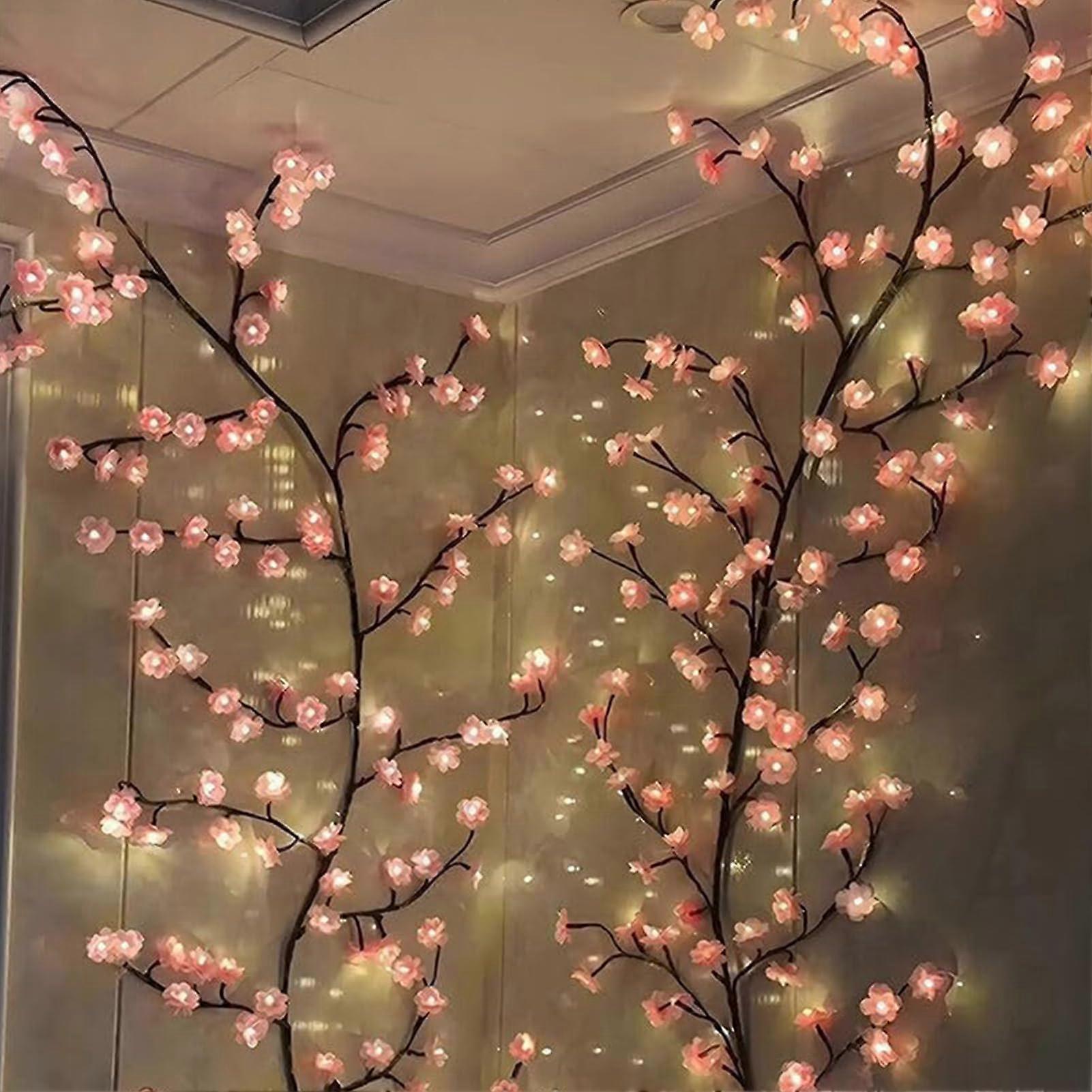 LED Tree Lamp in Pink, Adjustable Branch Night Light, USB Flower Decoration