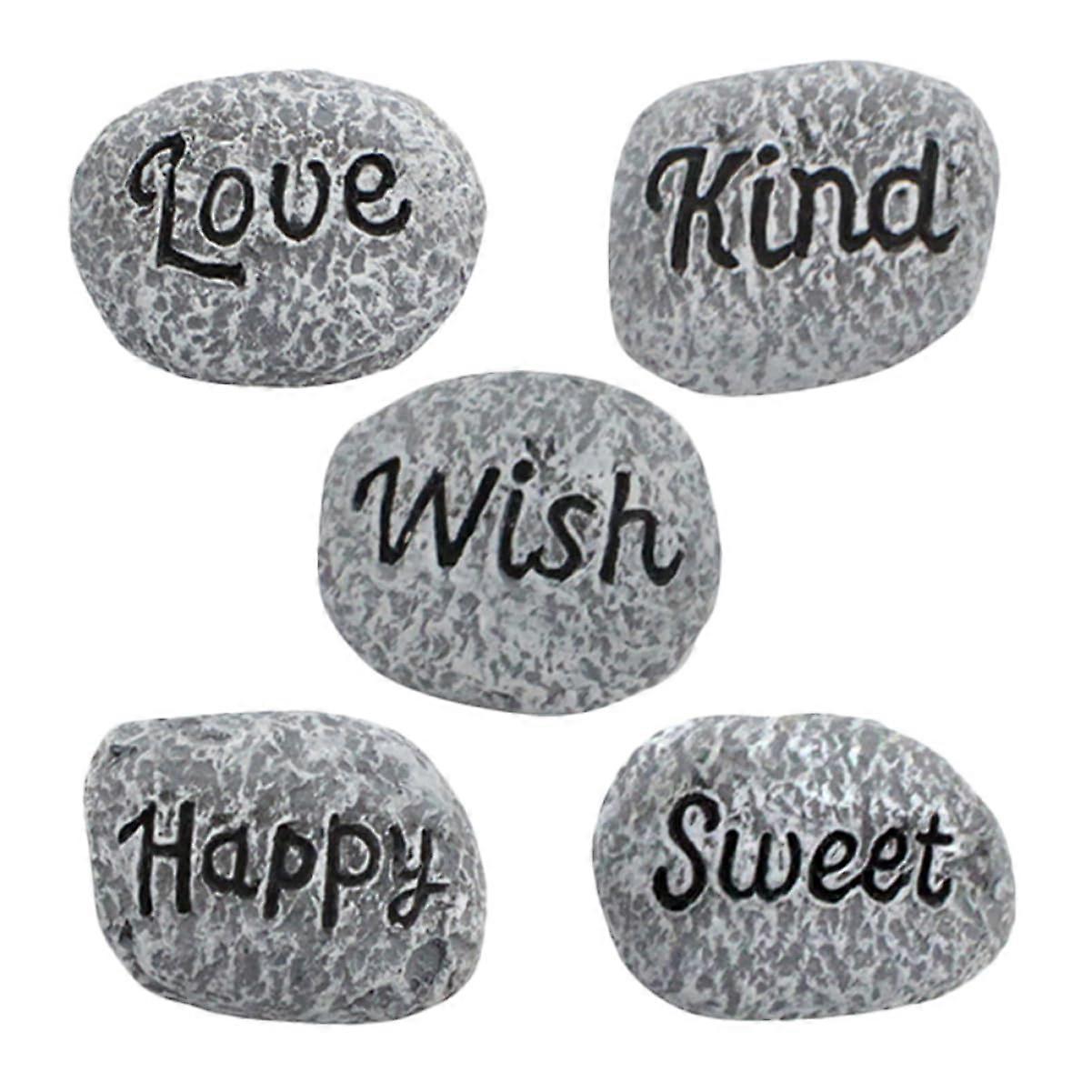 5 Pieces Decorative Stones for Aquariums and Gardens - Dimensionally Stable, Colourfast Resin for Planters and Substrate