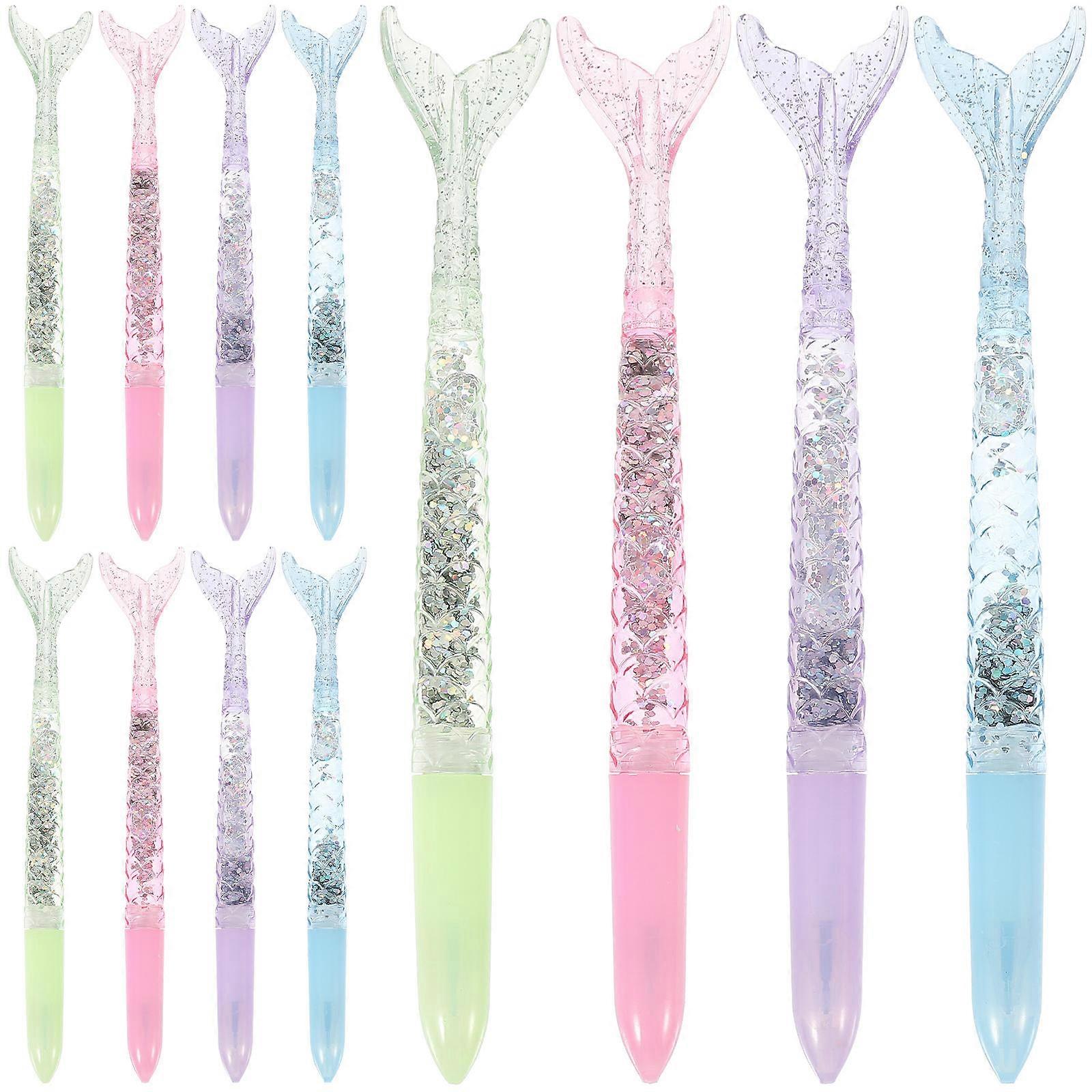 حورية البحر شكل القلم جل الحبر القلم للحرفية DIY الديكور المنزلي الكتابة السلسة 17x3 سم 12 قطعة