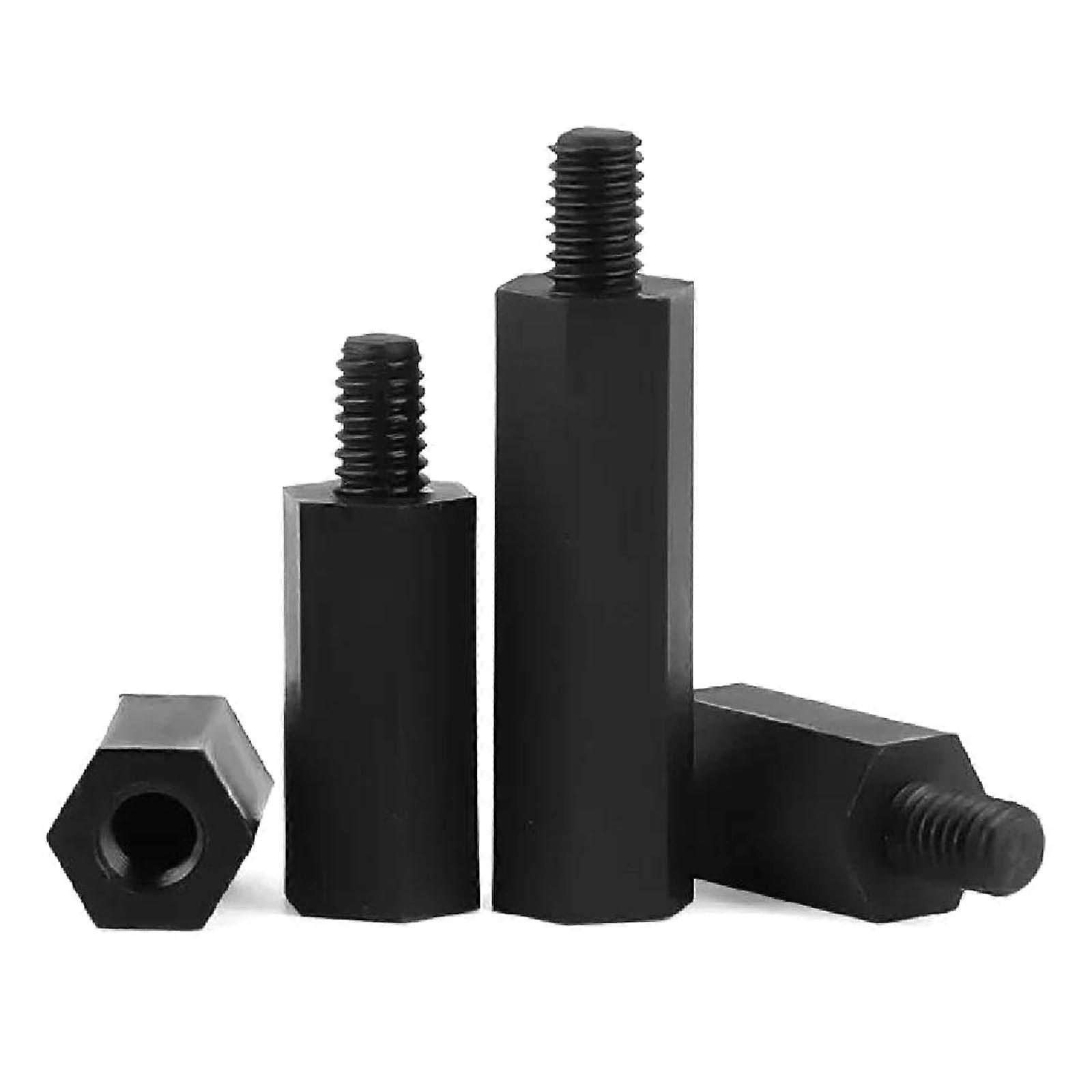 M3/M4 Nylon Black Hexagonal Column Plastic Single Head Support Column 50 Pieces M4x356mm 50 Items M4x356mm