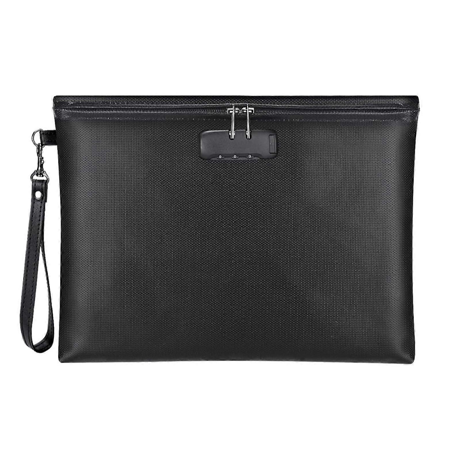 Large Document Pouches with Code Lock Temperature Resistance Cash Storage Bags File Pouches for Documents Money Jewelry