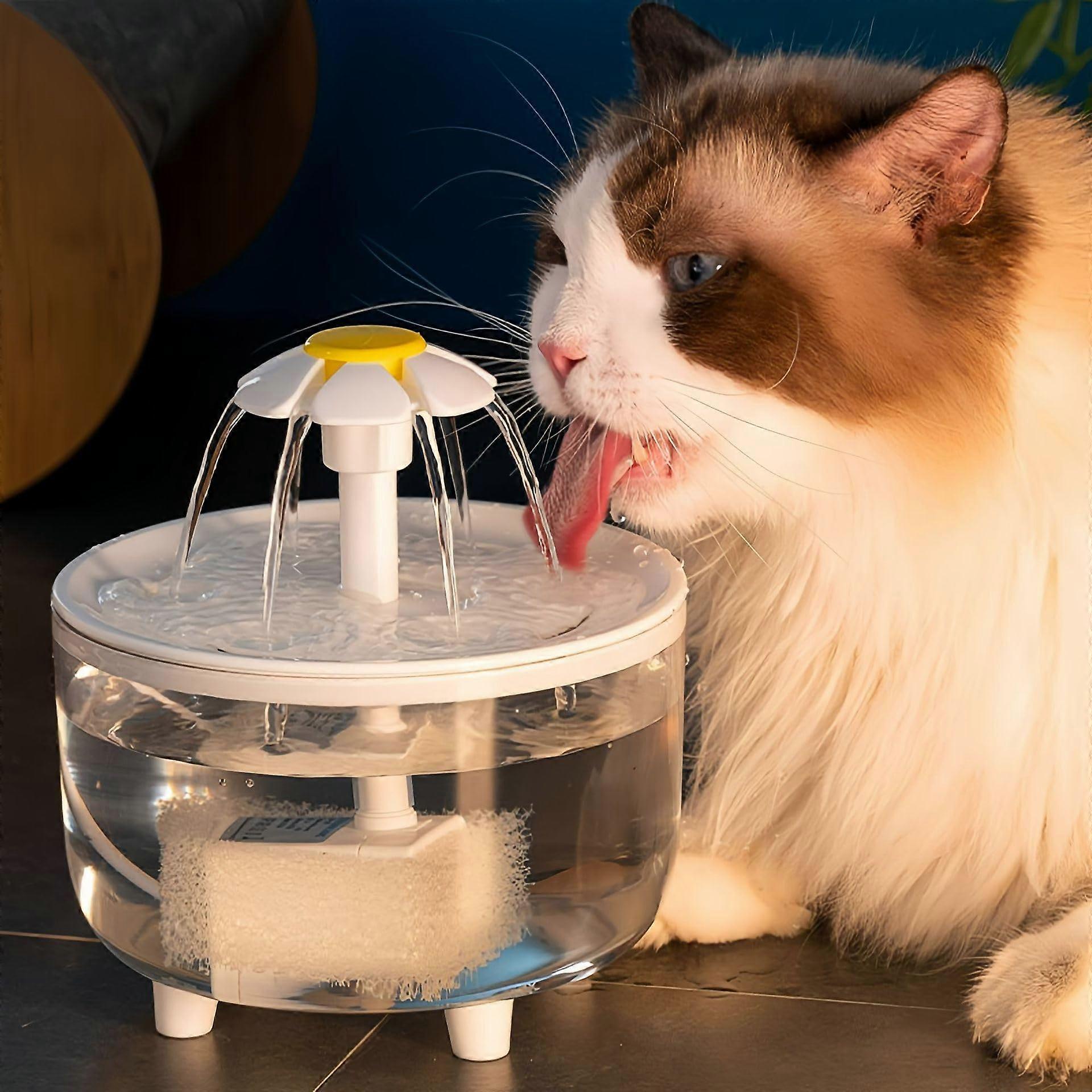 Cat Flower Circulation Water Replacement Machine: Automatic Filtering, Flowing Fresh Water, Electric Drinking Device, Pet Supplies, White