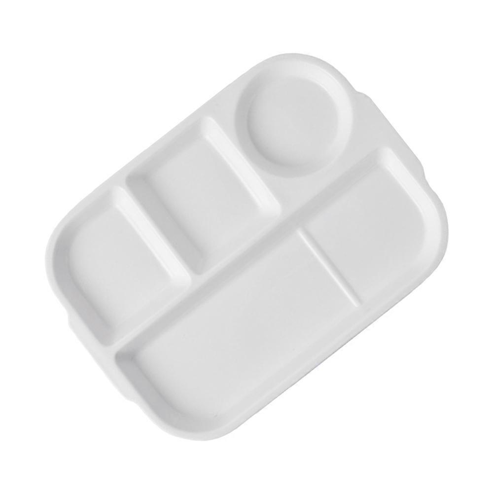 Divided Plate Ceramic Dinner Plate Household Simple Style White 1Pack