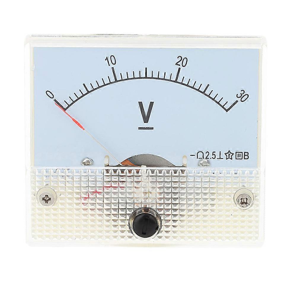 Round Electrical Meter Dc 30v Analog Panel Meter Power Supply Project Compatible 6.2 x 5.5 x 5.7 cm Easy to Read 1Pack