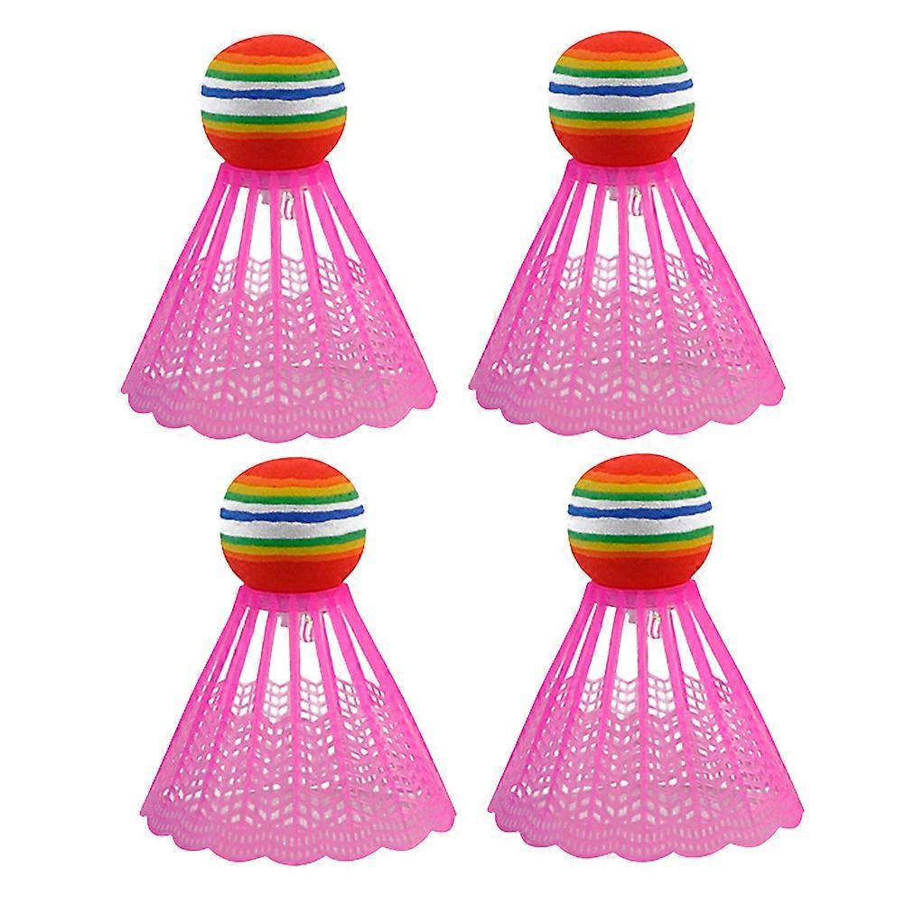 LED Glowing Nylon Badminton Shuttlecocks Set of 4 Durable Sports Exercise Accessories for School and Play