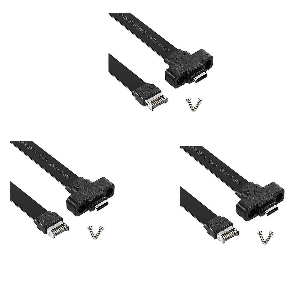 3X USB 3.1 Front Panel Type E to Type C Extension Cable ,Gen 2 (10 Gbit/S) Internal Adapter Cable,wi