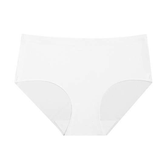 Women Underpants Seamless Solid Color Soft Breathable Mid Waist Moisture-wicking Elastic Lady Briefs Sports