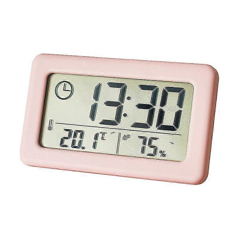 LED Digital Clock Electronic Digital Screen Desk Clock for Home Office Backlight Repetition Data Calendar Clocks - Pink