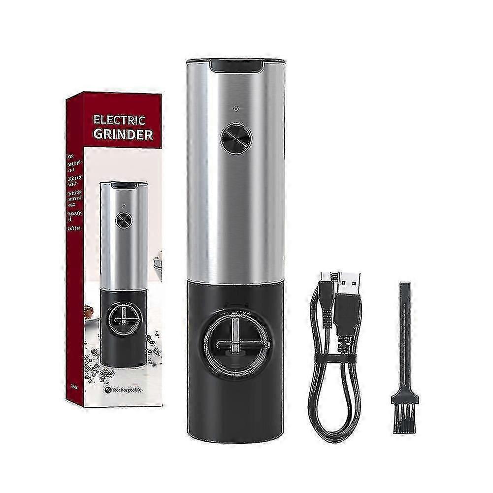 USB Rechargeable Automatic Salt & Pepper Grinder Set - Stainless Steel Modern Kitchen Essential