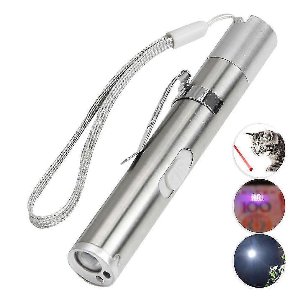 Laser Pointer, Usb Rechargeable, Red Laser Light 5 Switchable Modes, Blue Light And Flashlight, Inte