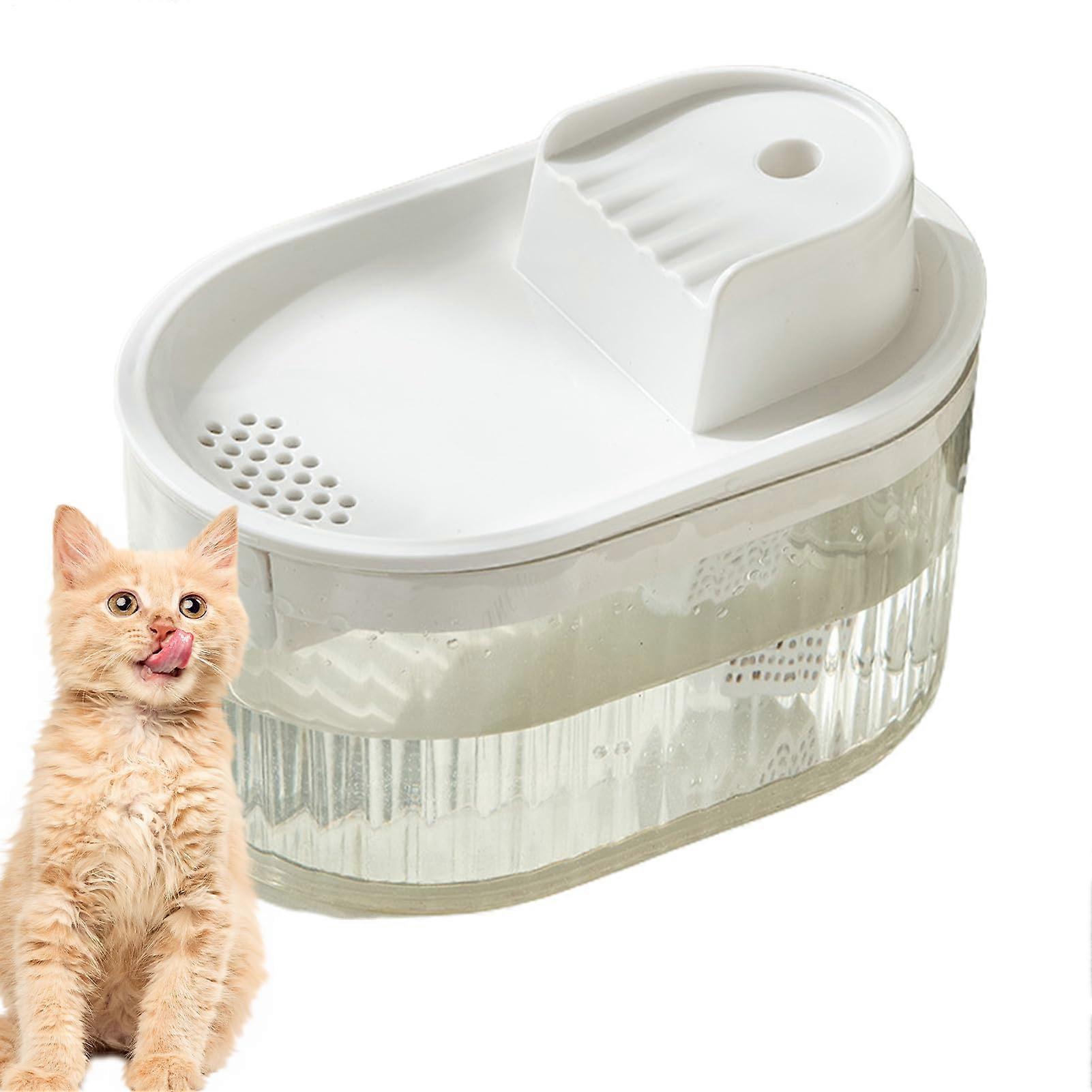 Cat Drinking Fountain, Dog Drinking Fountain, Quiet Automatic Drinking Dispenser 1.5 L with Pet Bowl for Home and On the Go White A