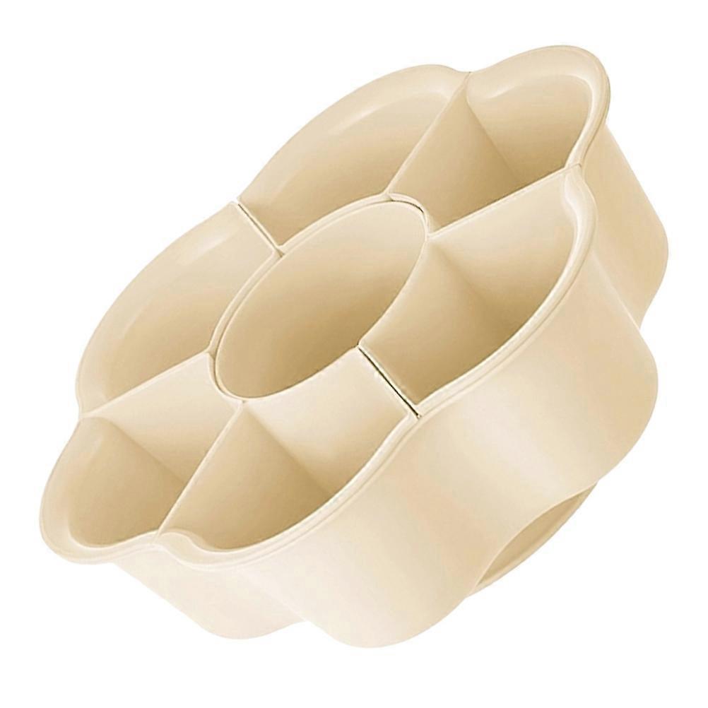 Divided Serving Platter with Rotatable Design for Home Beige PP Material 7.87 x 1.57 Inches