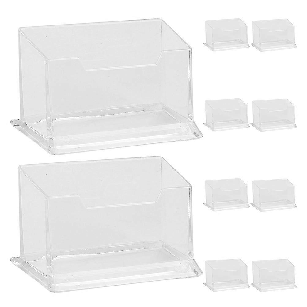 Clear Plastic Business Card Holder Stand – Compact Transparent Organizer Rack for Office Desks with Space Saving & Easy Maintenance Design