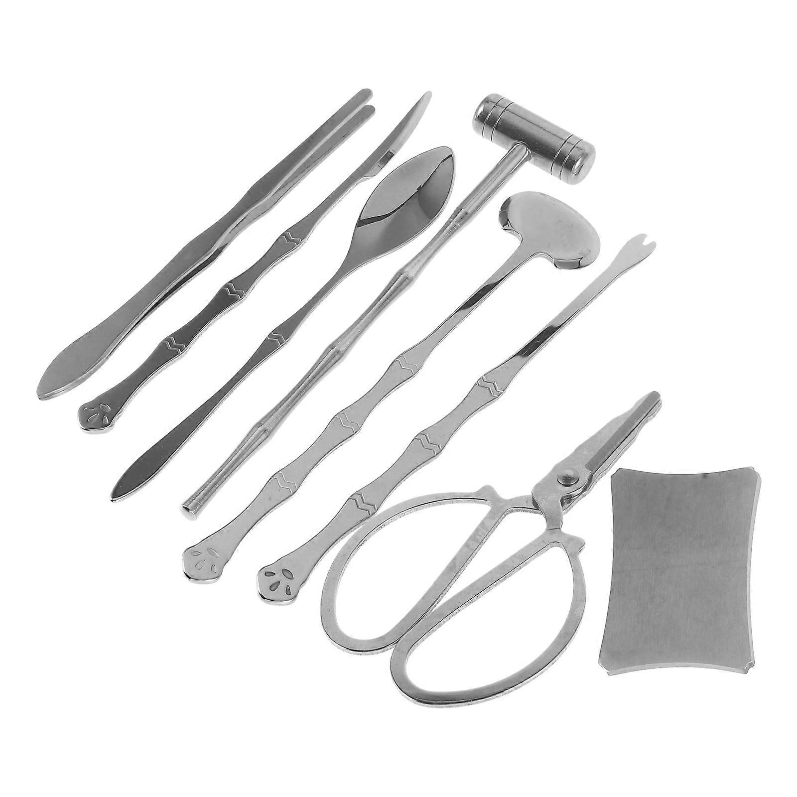 Stainless Steel Crab Eating Tools for Home Use and Safe Silver Color Easy to Use with 1 Set Size