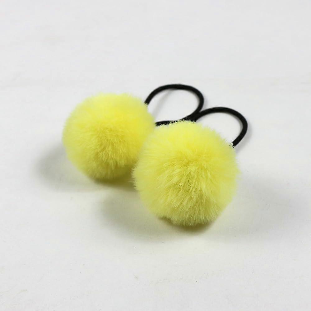 Plush Ball Hair Band for Kids and Adults, Cartoon Otter Rabbit Faux Fur Pom Pom Hair Accessories, Elastic Hair Tie, 12cm