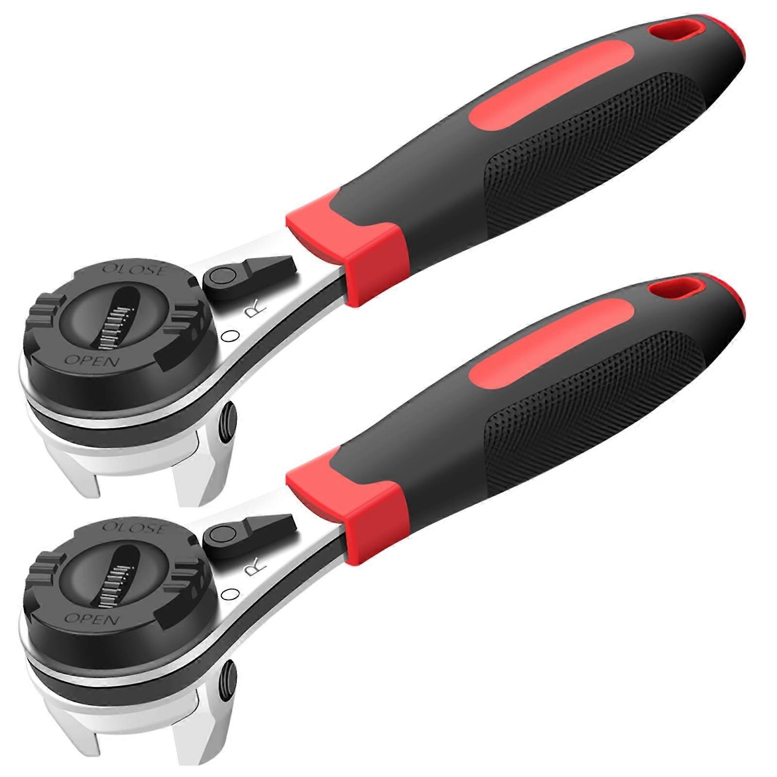 2PCS Adjustable Ratchet Wrench 622mm Reversible Ratchet Wrench with NonSlip Grip Torque Ratchet Socket Wrench for Home Repairs Mechanical
