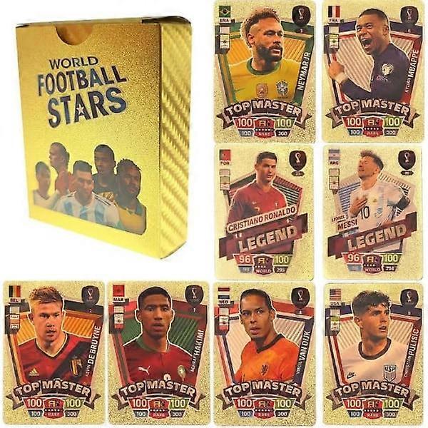 サッカーカード、ワールドカップスター、チャンピオンズリーグサッカーカード、ワールドボールスターコレクション、トレーディングサッカーカード、サッカーファンの誕生日プレゼント