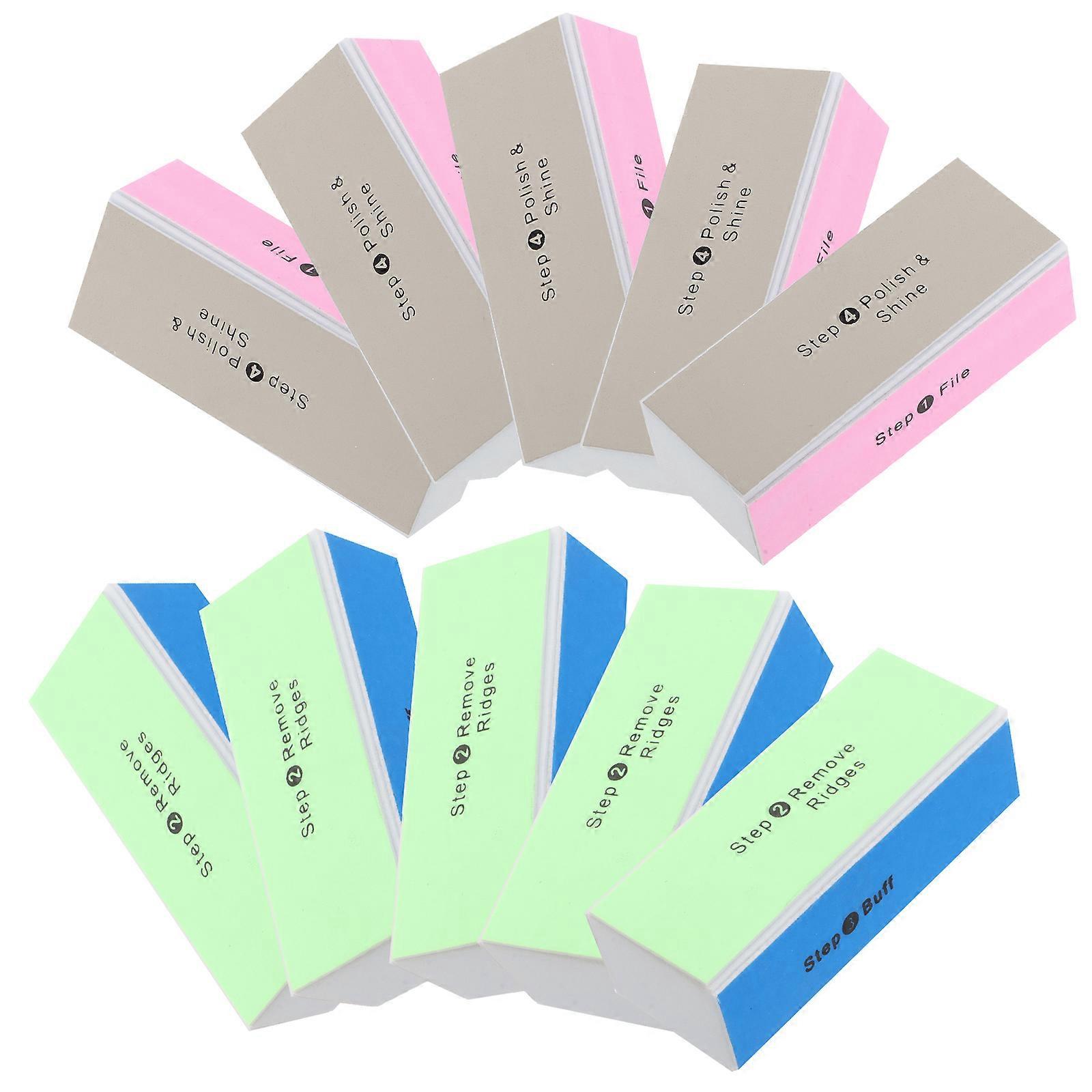 Professional Nail File Buffing Sanding Block Durable Materials For Nails Prior To Gel Polish Application 10Pcs