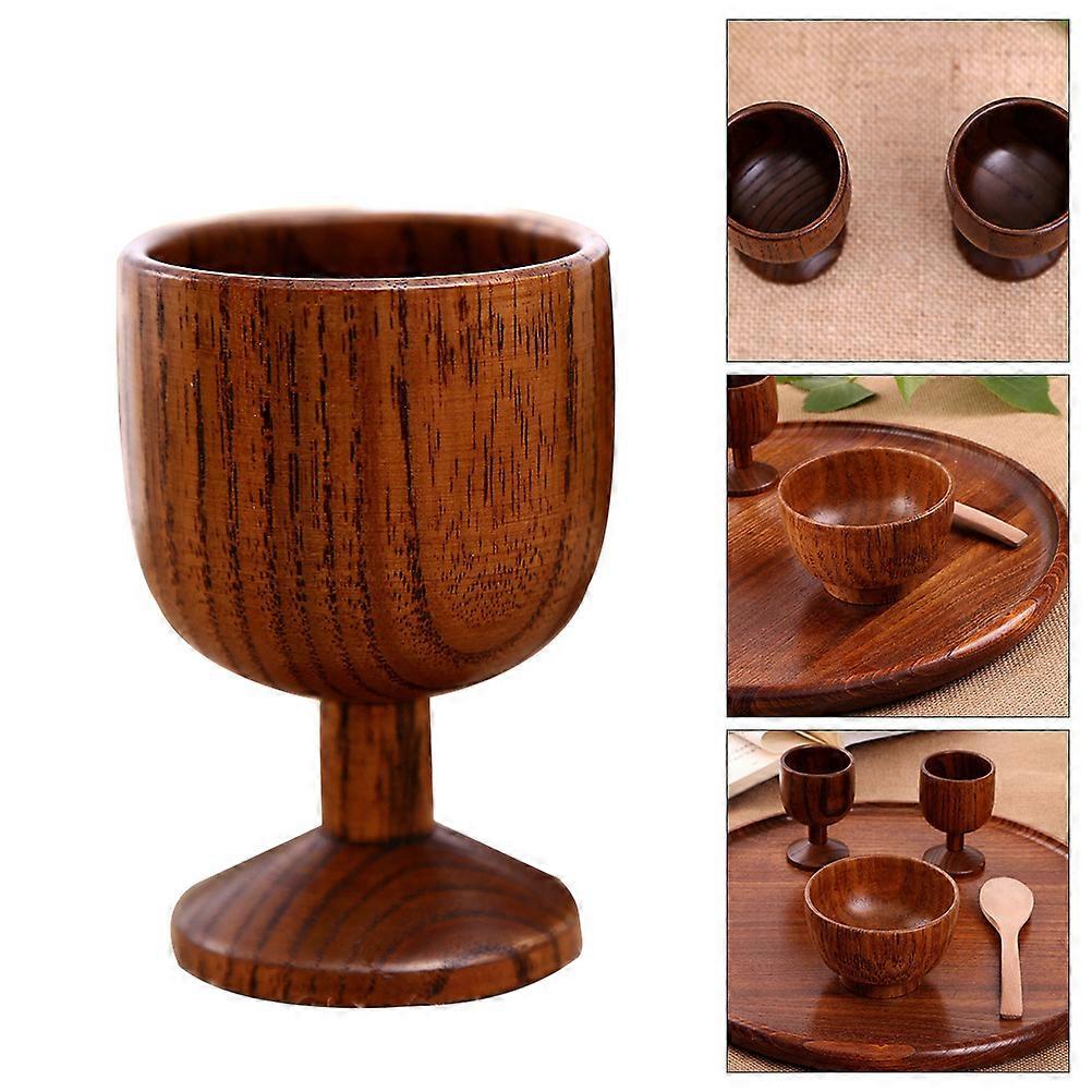 Brown Wooden Wine Goblet Cup for Storage Use Made of Synthetic Material Easy to Clean 1Pc
