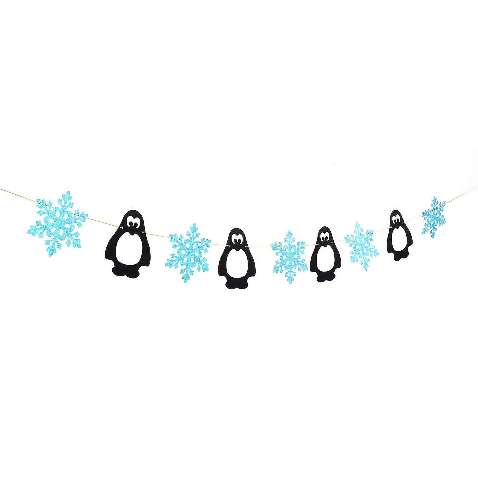Winter Snowflake Theme Decorative String Banner for Christmas, Birthday Parties, Home Decor, Photo Props & Backdrop Ideas