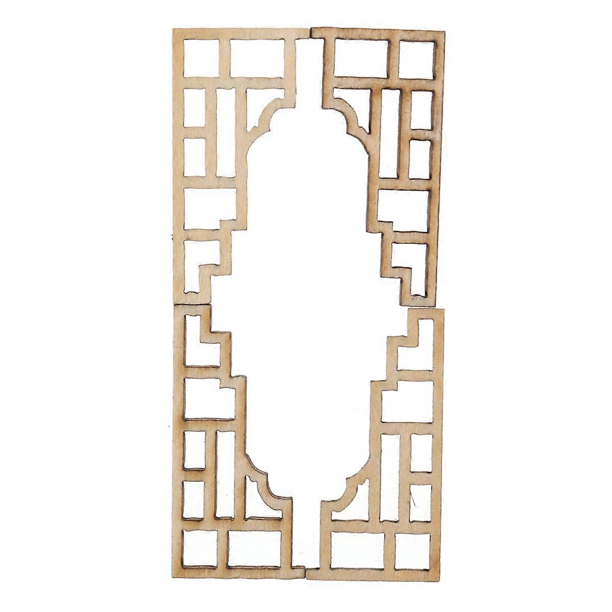 Countertop Corner Guards Solid Wooden Carved Corner Decorations Architectural Models Beige Window Decoration 8Pack
