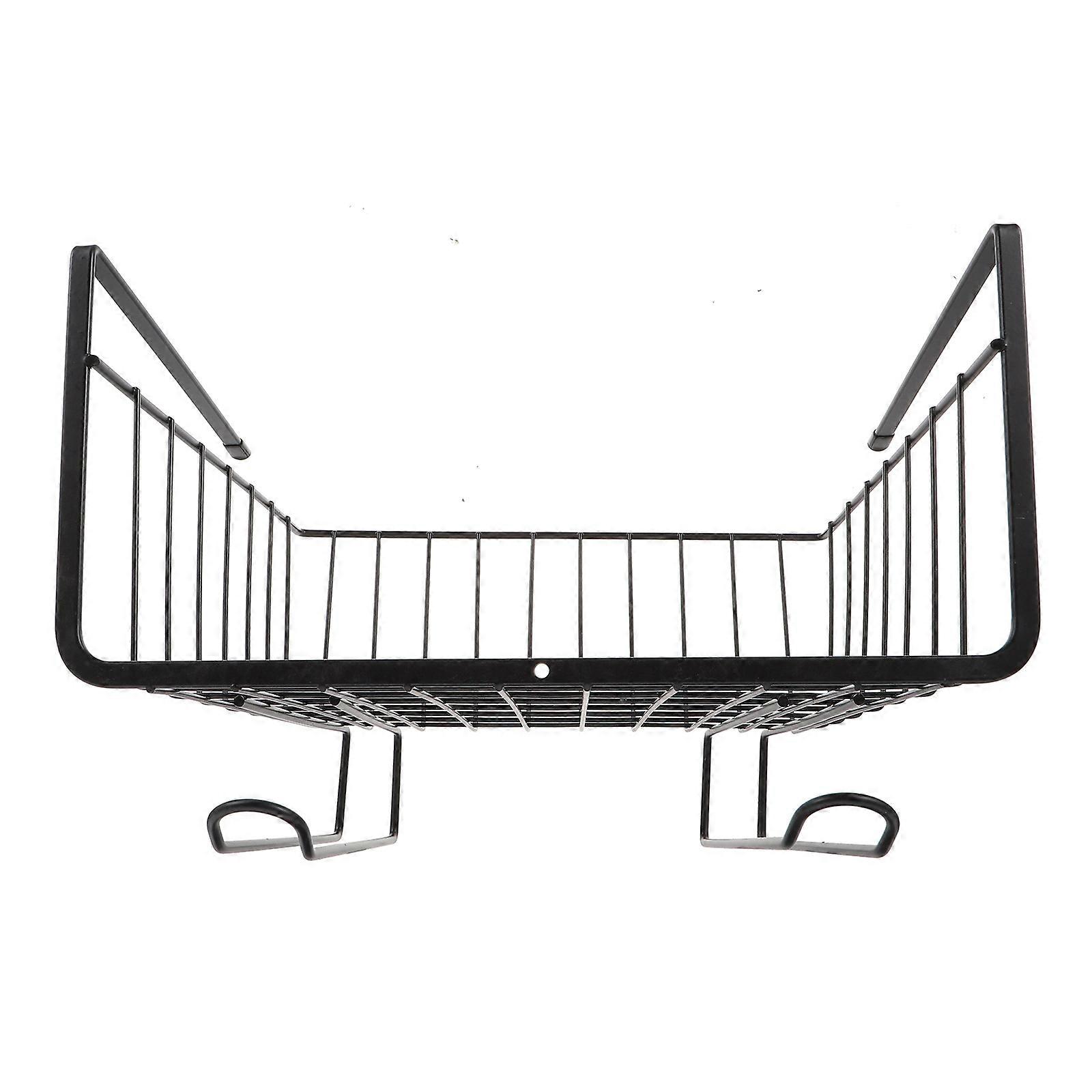 Under Shelf Wire Basket Rack with Tissue Holder Space Saving Kitchen Organizer for Pantry and Bathroom Cabinets, No Drilling Required