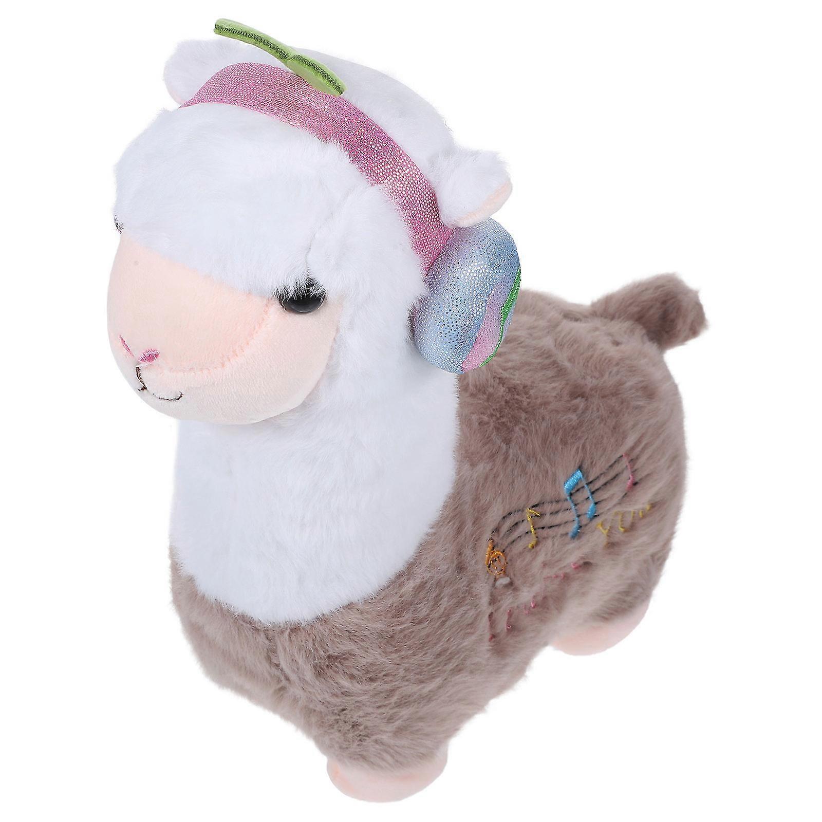 Soft Alpaca Toy Designed For Family Room Decoration Coffee Color Plush Design Ideal For Kids Comfort 1Pack