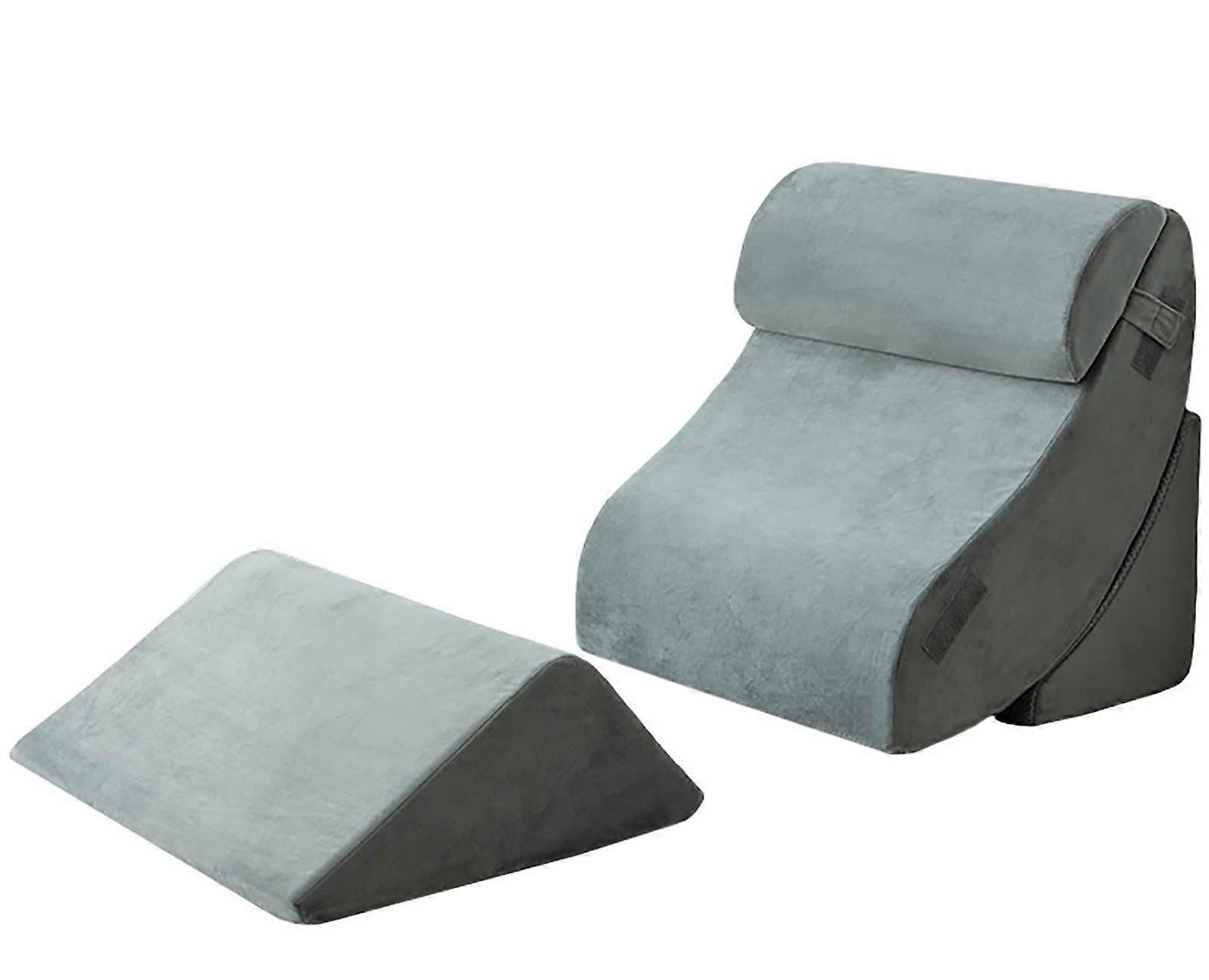 Orthopedic Wedge Pillow Set, Postoperative Memory Foam, Back Support, SShaped Design, for Neck and Leg Pain Relief