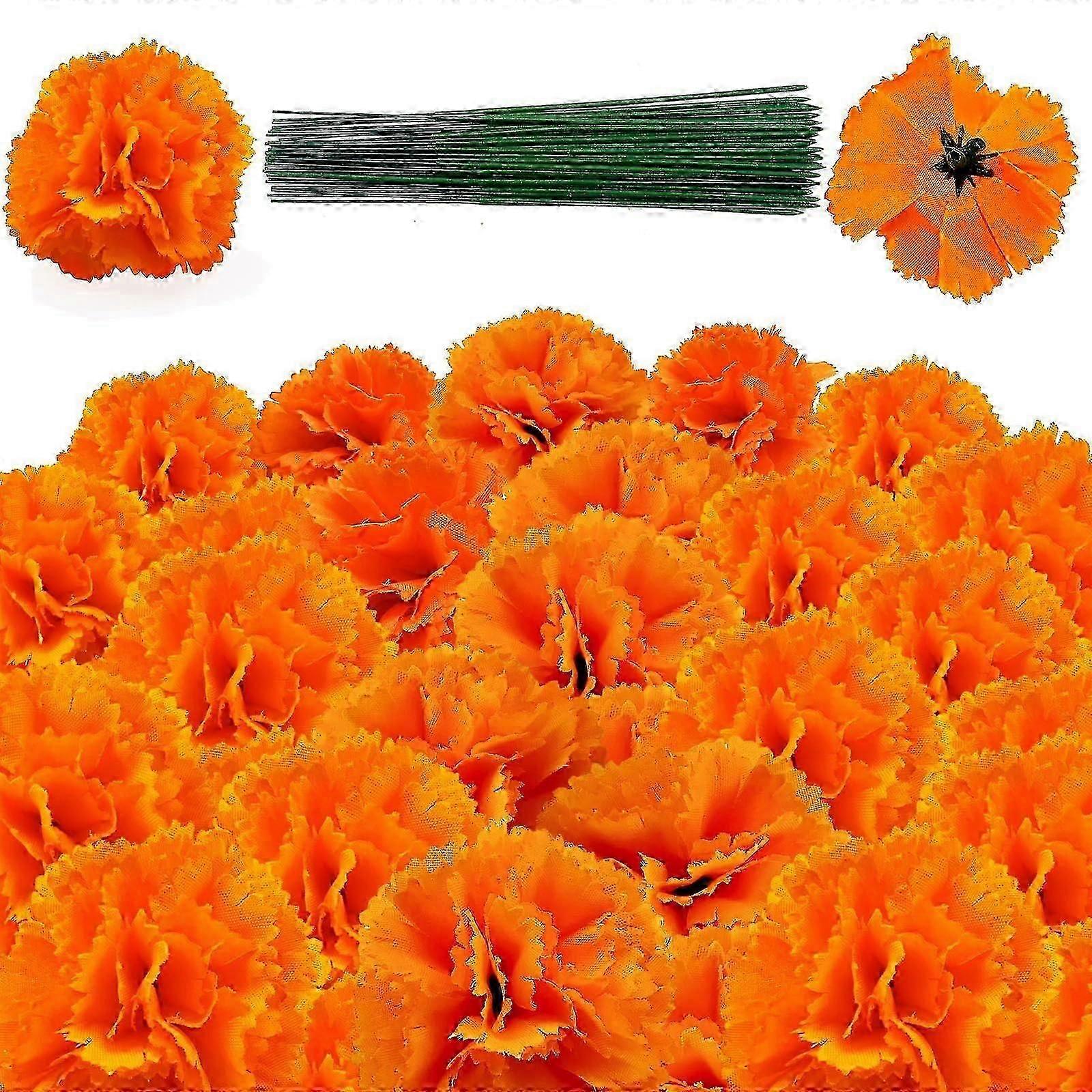 50cm Artificial Marigolds for DIY & Festive Decor