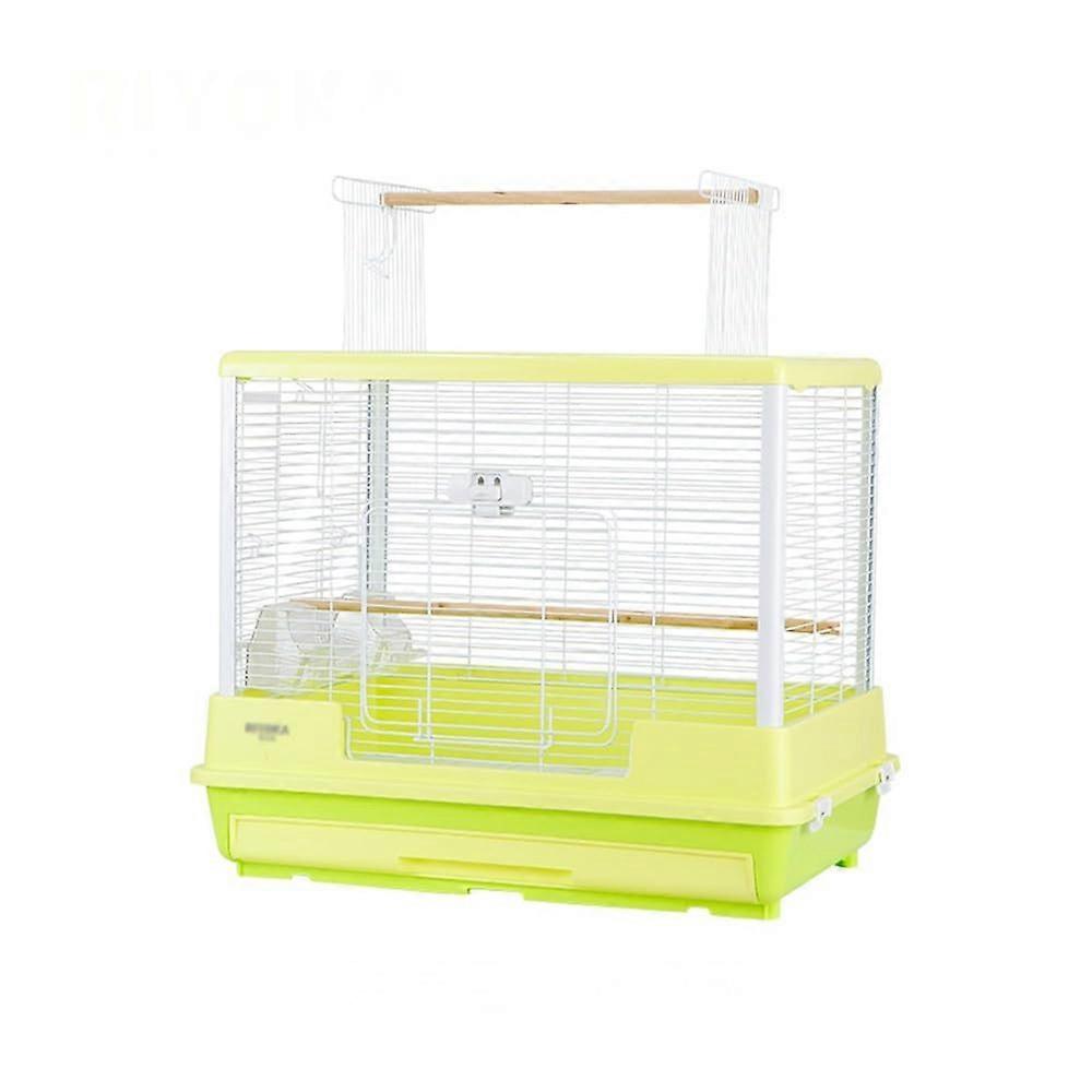 Üstten Açılır Metal Papağan Kafesi Çekmeceli Tepsi Yükseltilmiş Yatay Tel Yeşil