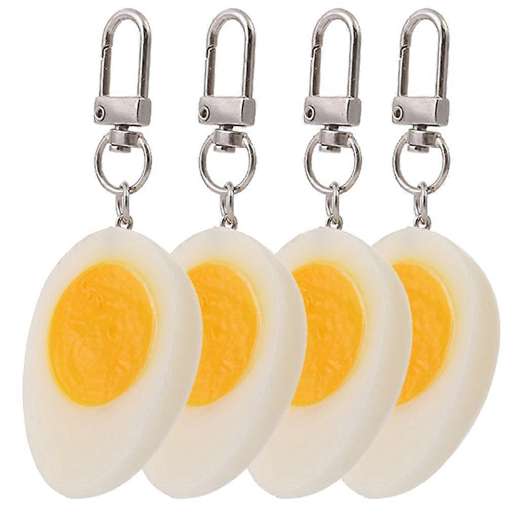 Trendy Multi Color 4Pcs Boiled Egg Keychain Pendants Bag Ornaments For Families And Classmates Celebration