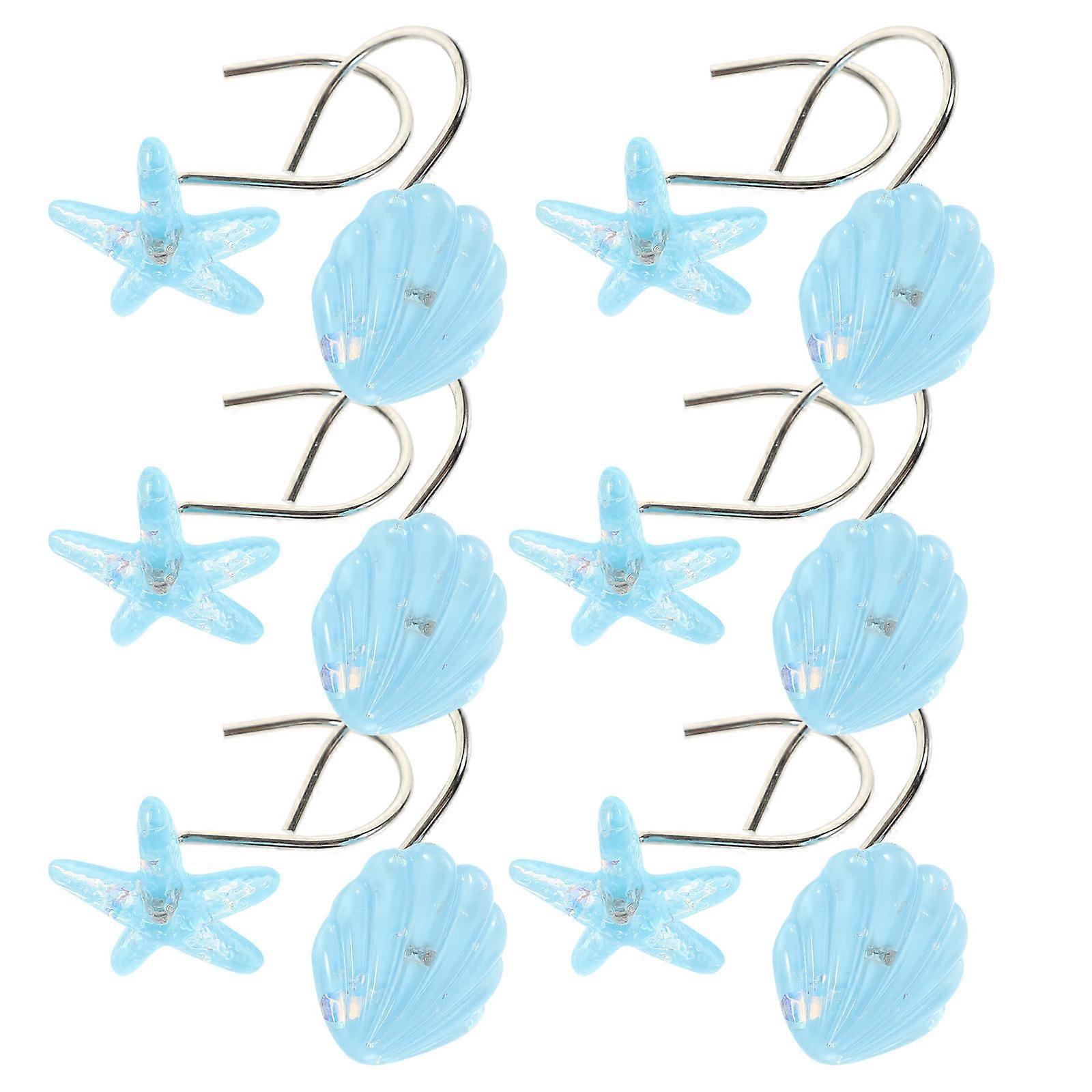 Decorative Shower Curtain Hooks With Smooth Sliding Feature Ideal For Living Room Bathroom 12-Pcs