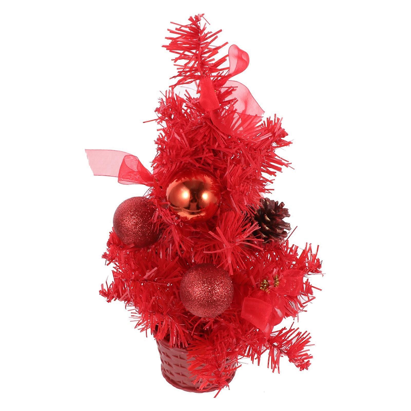 Artificial Christmas Mini Tree for Decoration Use Red PVC Ornament