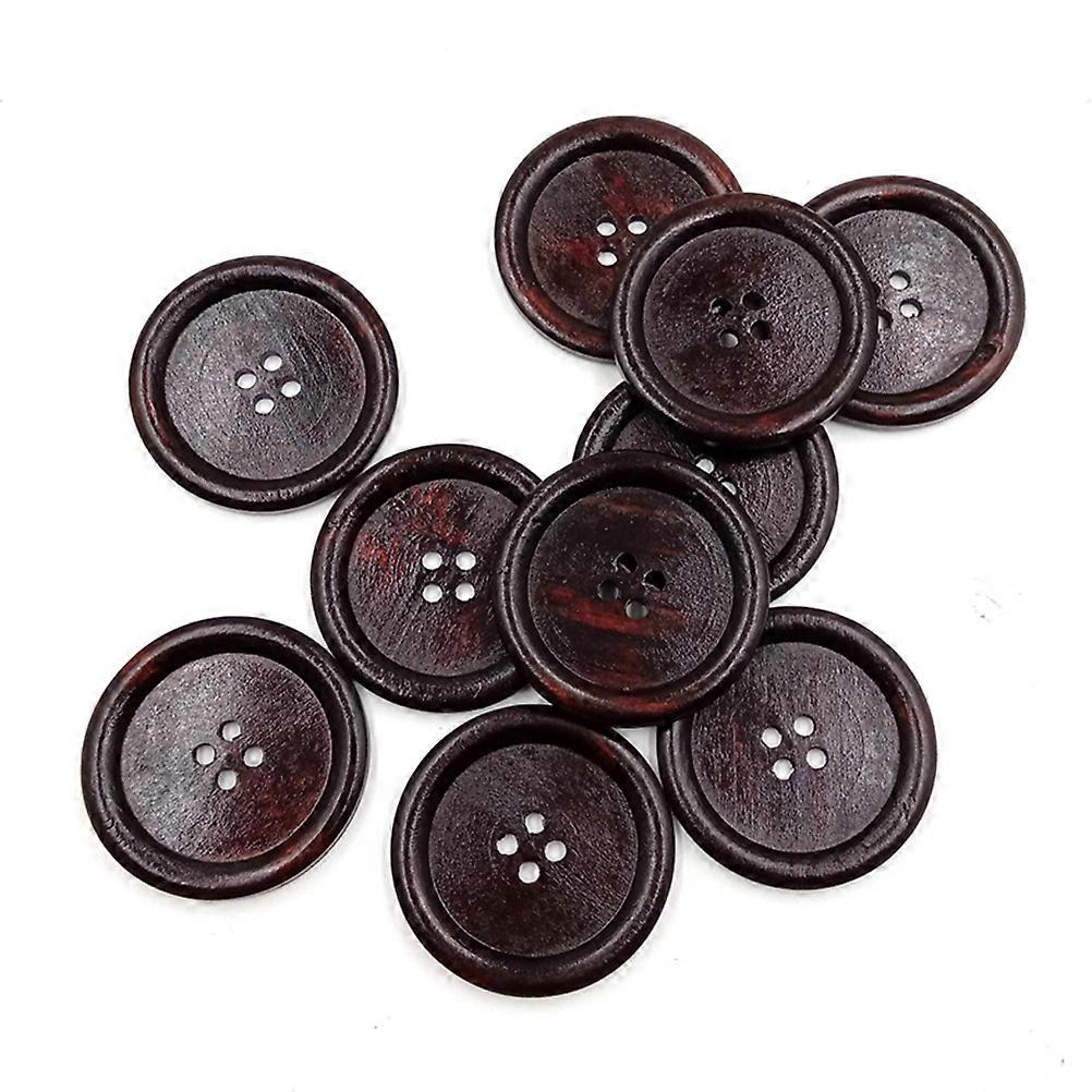 30pcs Dark Brown Sewing Buttons for Scrapbooking, Crafts, Coats & DIY Embellishments – Unique Design