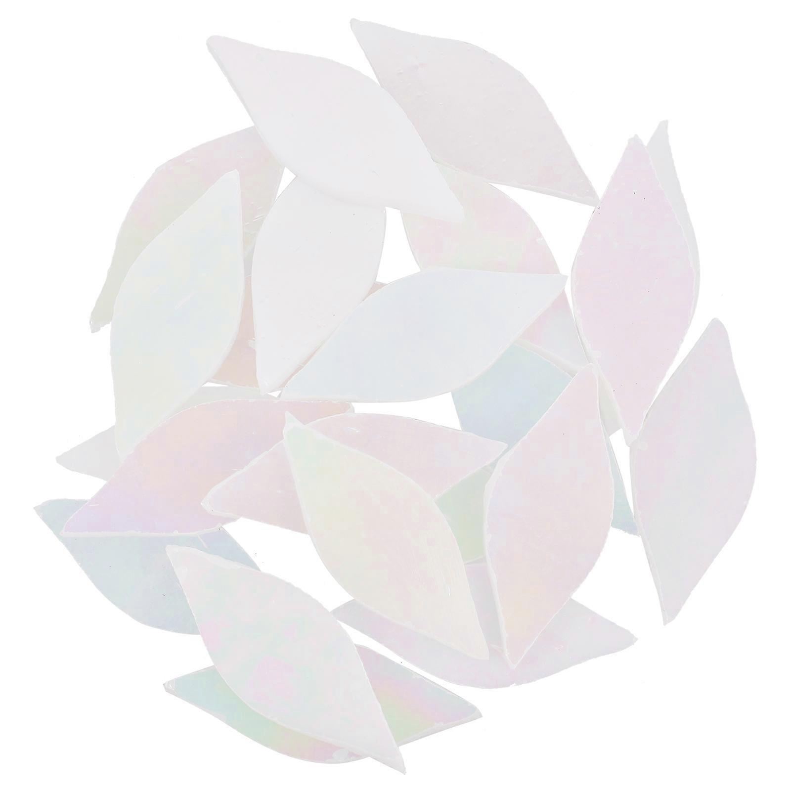 21pcs Iridescent Glass Mosaic Tiles Crafts Glass Sheets DIY Candle Tray Mosaic Glass Sheets