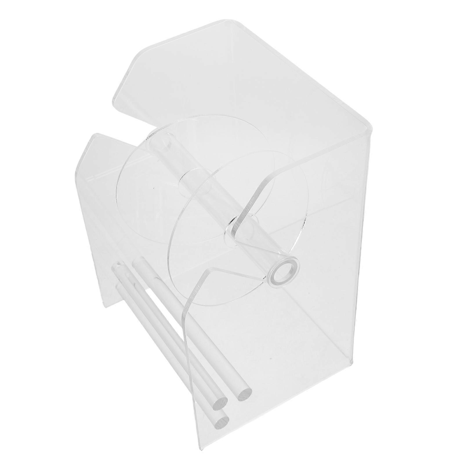 Adjustable Acrylic Label Roll Dispenser Holder with Sticker Rack for Compact, Space Saving Desktop Organization at Home or Office