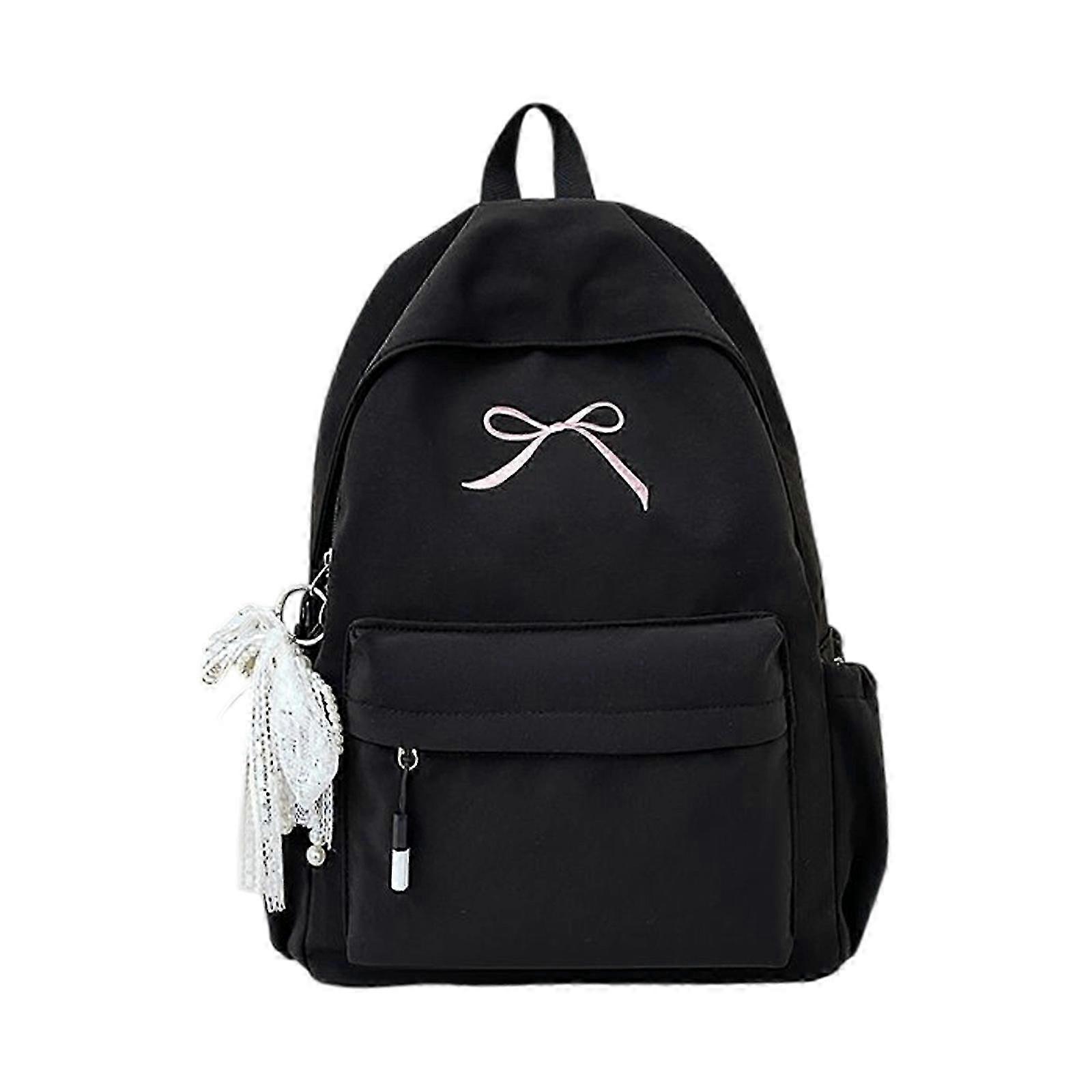 Japanese Style Backpacks with Bows - Large Capacity School & Travel Backpack for College, Casual Daypack in Sky Blue