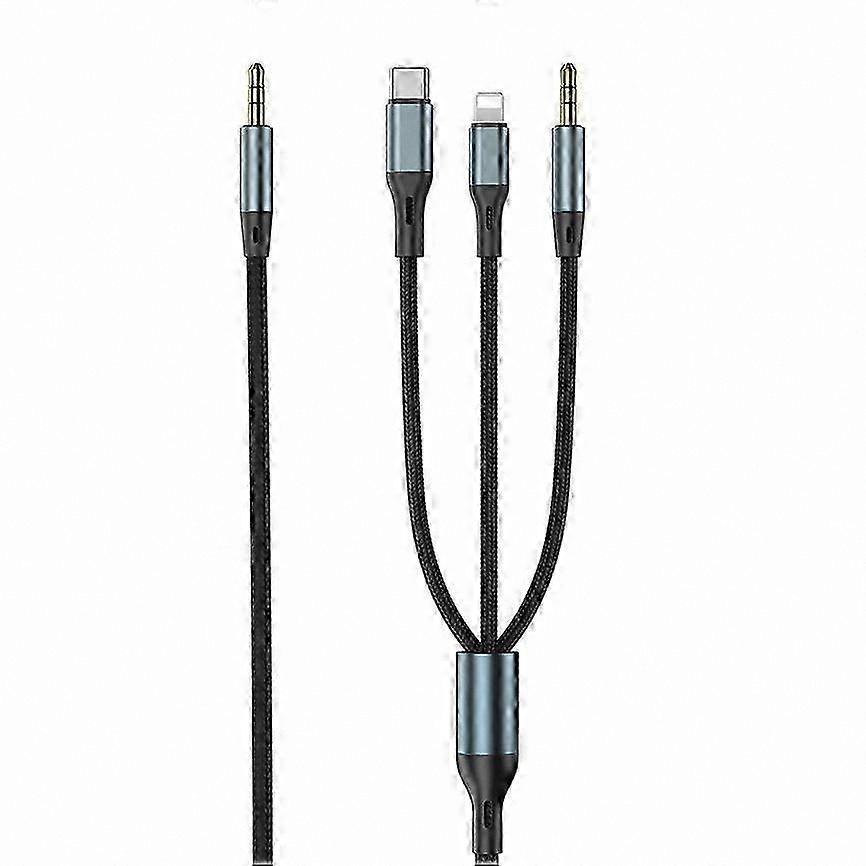 3-in-1 Auxiliary o Cord, Type-C to 3.5mm Multi-functional Car Sound Cable for Music Playback