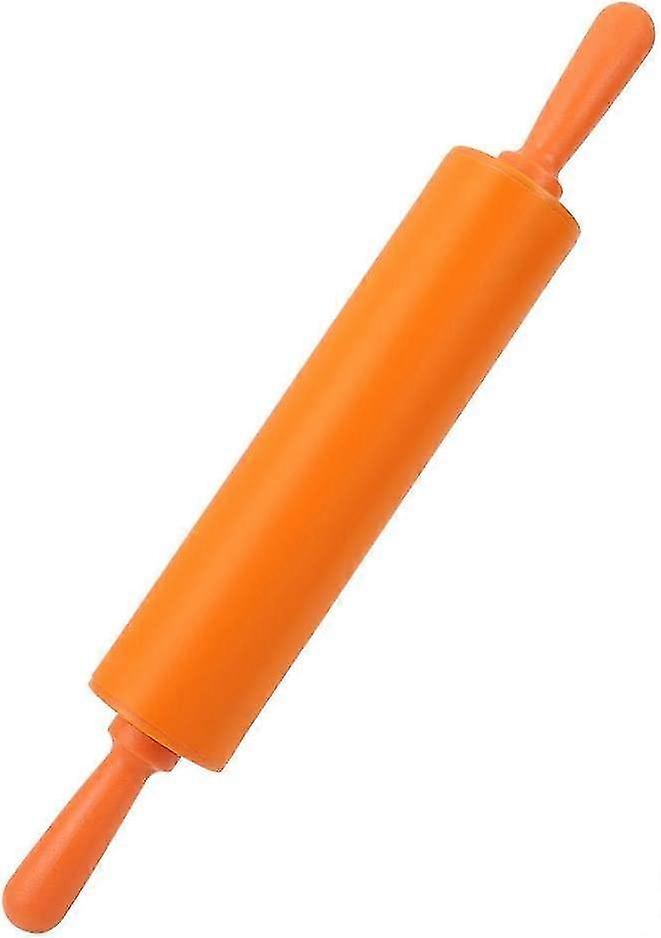 Rolling Pin, Colorful Silicone Rolling Pin(Orange)