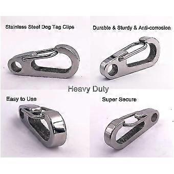 2 Pack Dog Tag Clips, Stainless Steel Heavy Duty Quick Clips Pet Id Tag Holder For Dog/cat Collar And Harness