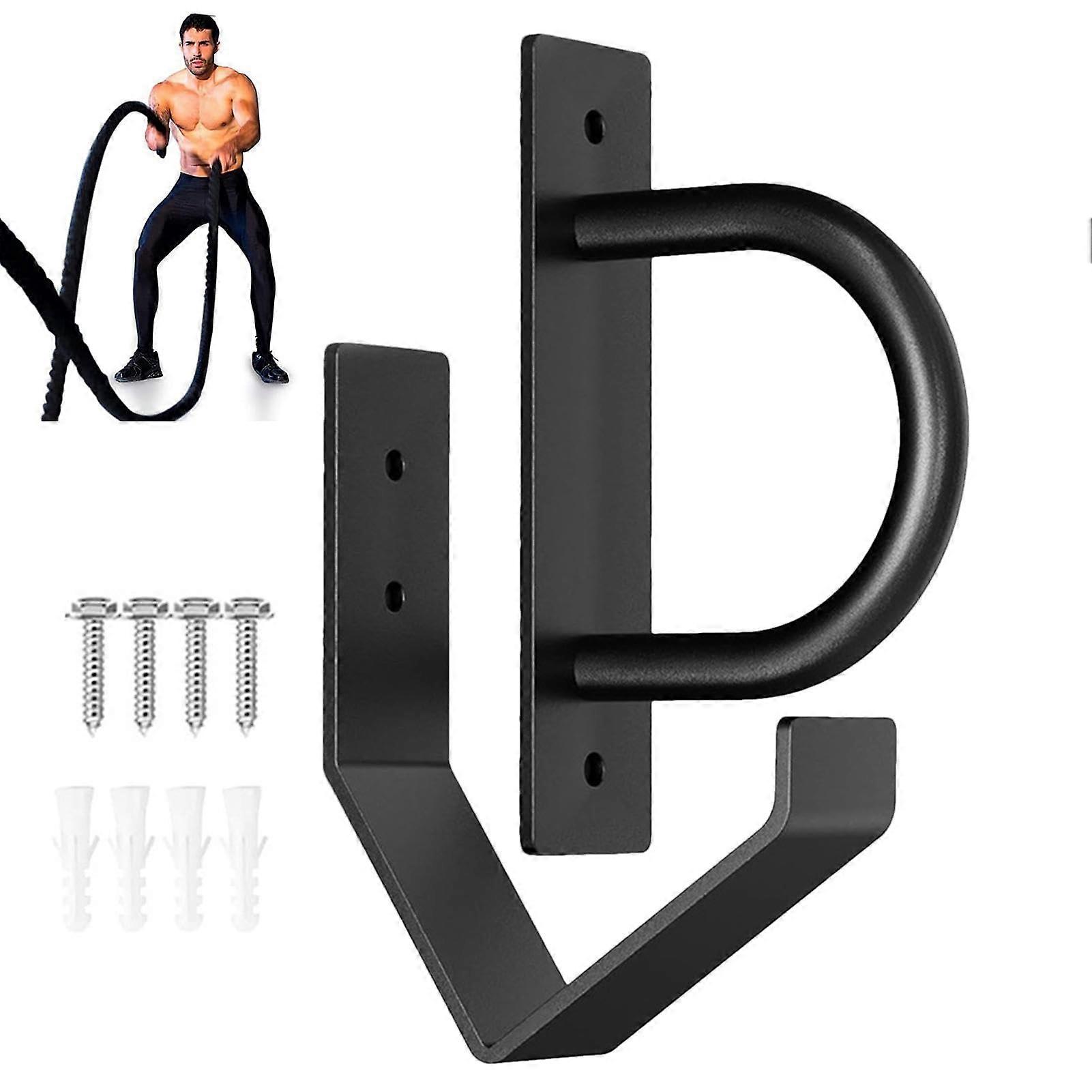 Battle Rope Wall Mount Kit, Heavy Duty Steel Exercise Rope Organizer, Workout Bracket